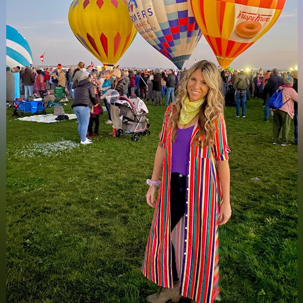 Pinstripe colorful long duster
